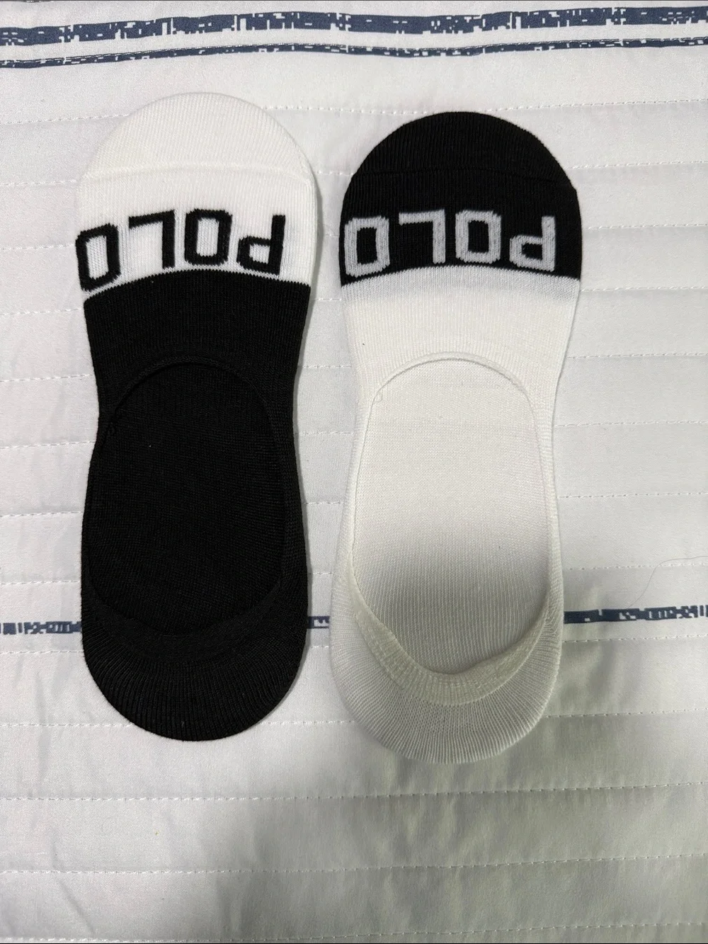 Polo by Ralph Lauren No-Show Sock Liners in Black & White (7-Pack)